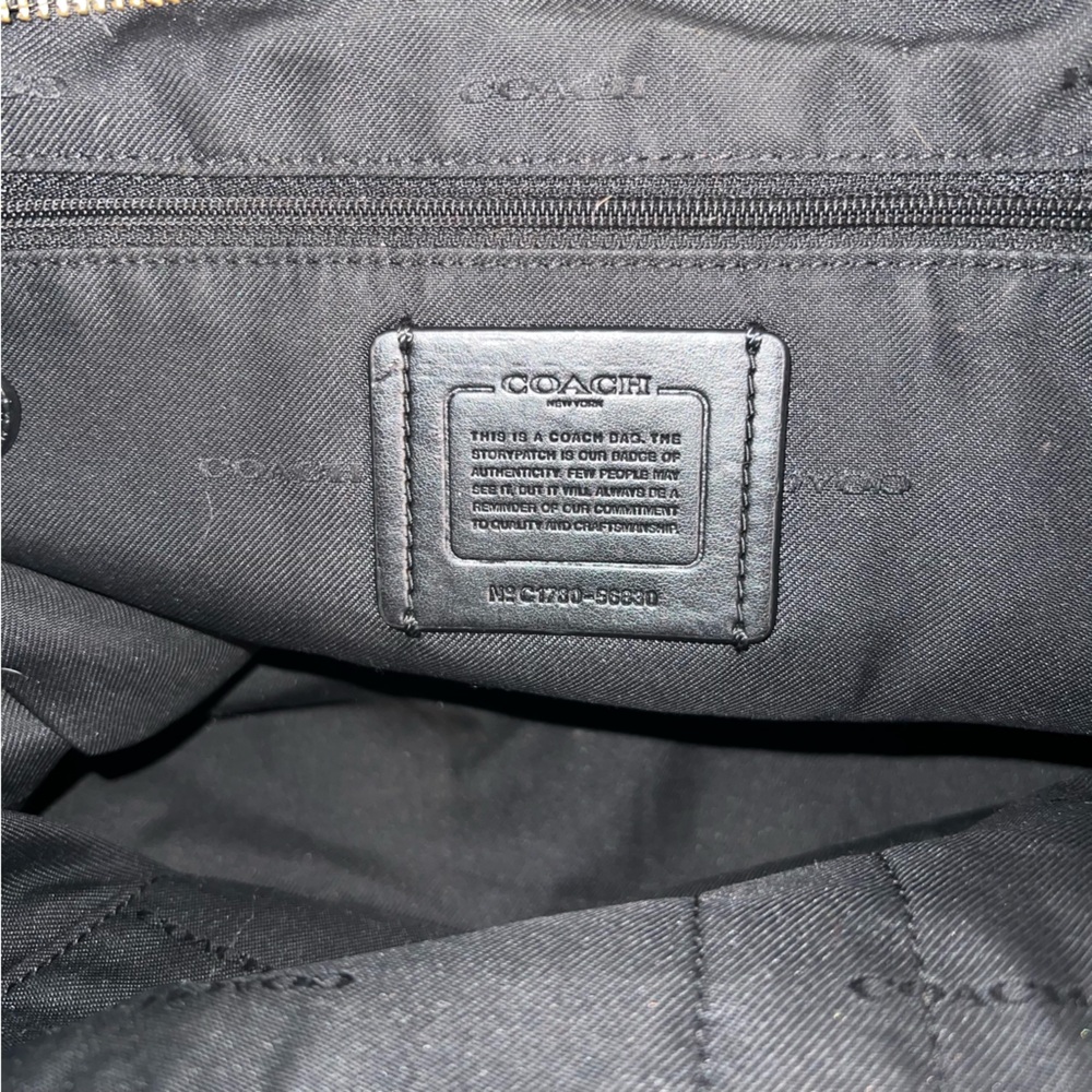 Coach 57107 Pebbled Leather Turnlock Tote Bag Black | READ - Picture 8 of 8